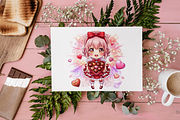 Cute Little Valentine Girl PNG, a Person Illustration by KennedyStudio (Thumbnail 5 of 5)