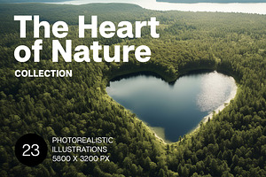The Hearts of Nature - 23 images, a Decorative Illustration by Handmadefont