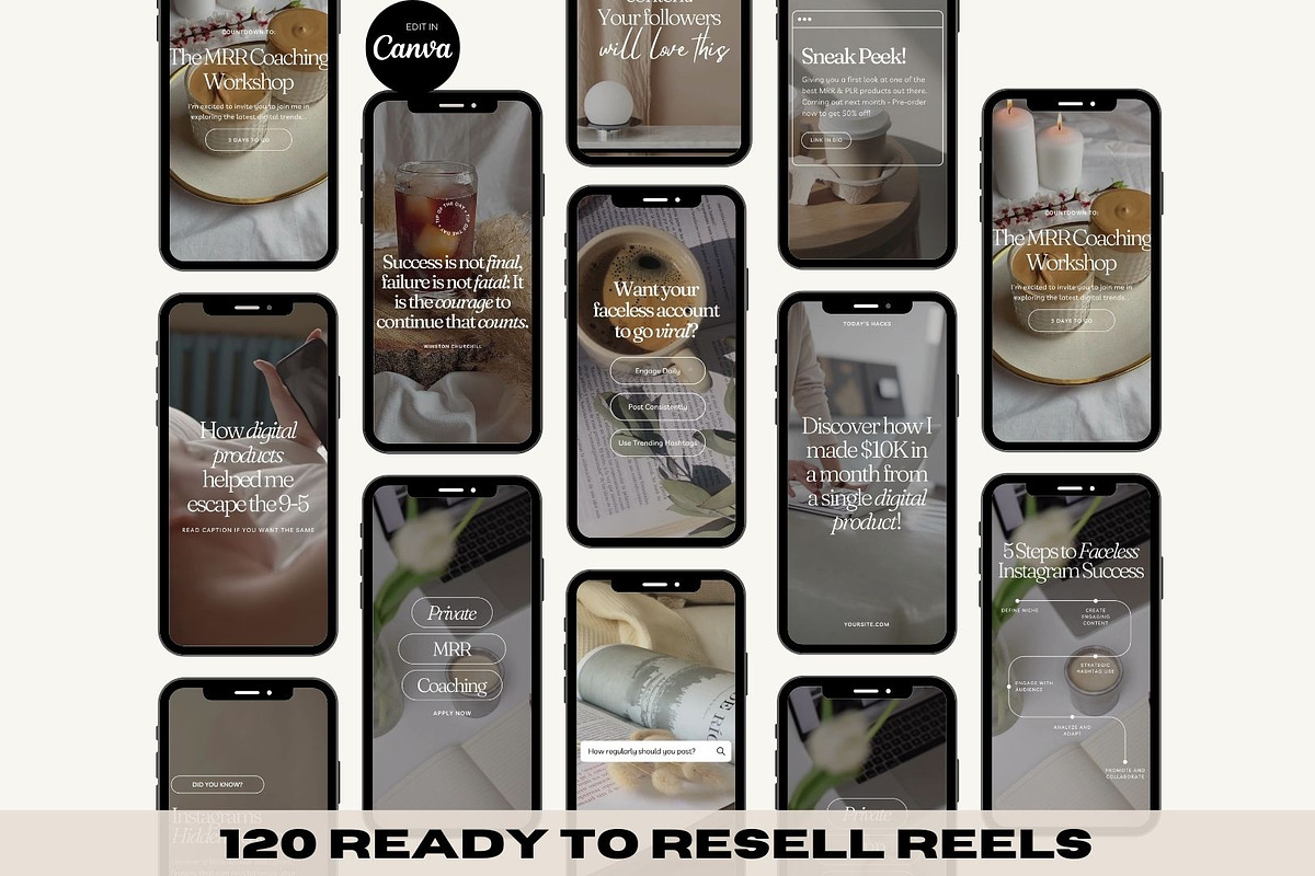 PLR MRR Faceless Reels Resell Rights, a Social Media Template by The Thrive Society (Photo 5 of 9)