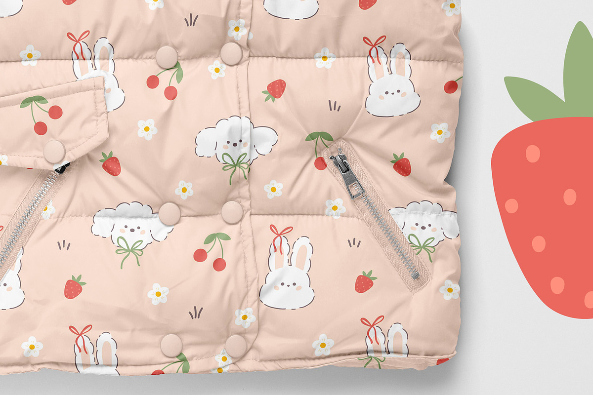 Berry Bunny Puppy Seamless Patterns, a Pattern Graphic by Svitlana Kharchuk (Photo 10 of 11)