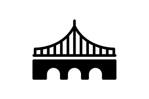 Stayed bridge solid icon, a Solid Icon by Creative priyanka