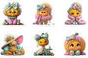 Quirky Coquette Pumpkin Clipart PNG, a Seasonal Illustration by CreationArt (Thumbnail 2 of 5)