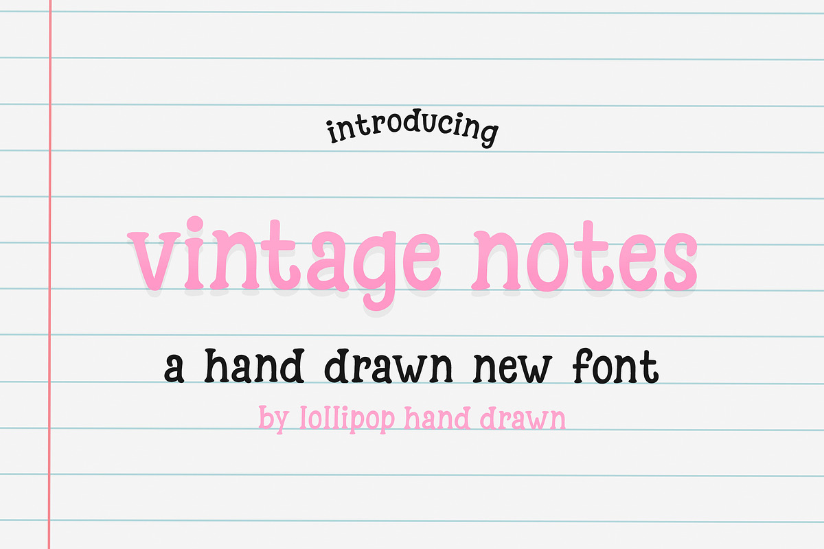 Vintage Notes Font, a Font by Lollipop Hand Drawn (Photo 1 of 6)
