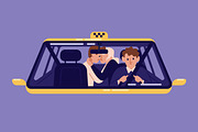 Taxi driver with customers set, a Person Illustration by Good Studio (Thumbnail 4 of 5)