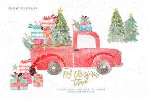 Christmas Truck Invitation Clipart