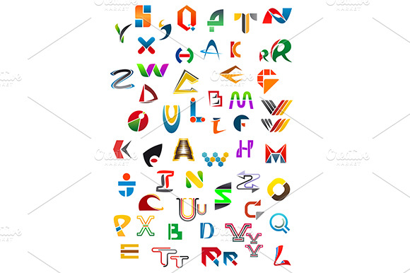 Abstract Geometric Alphabet Icons