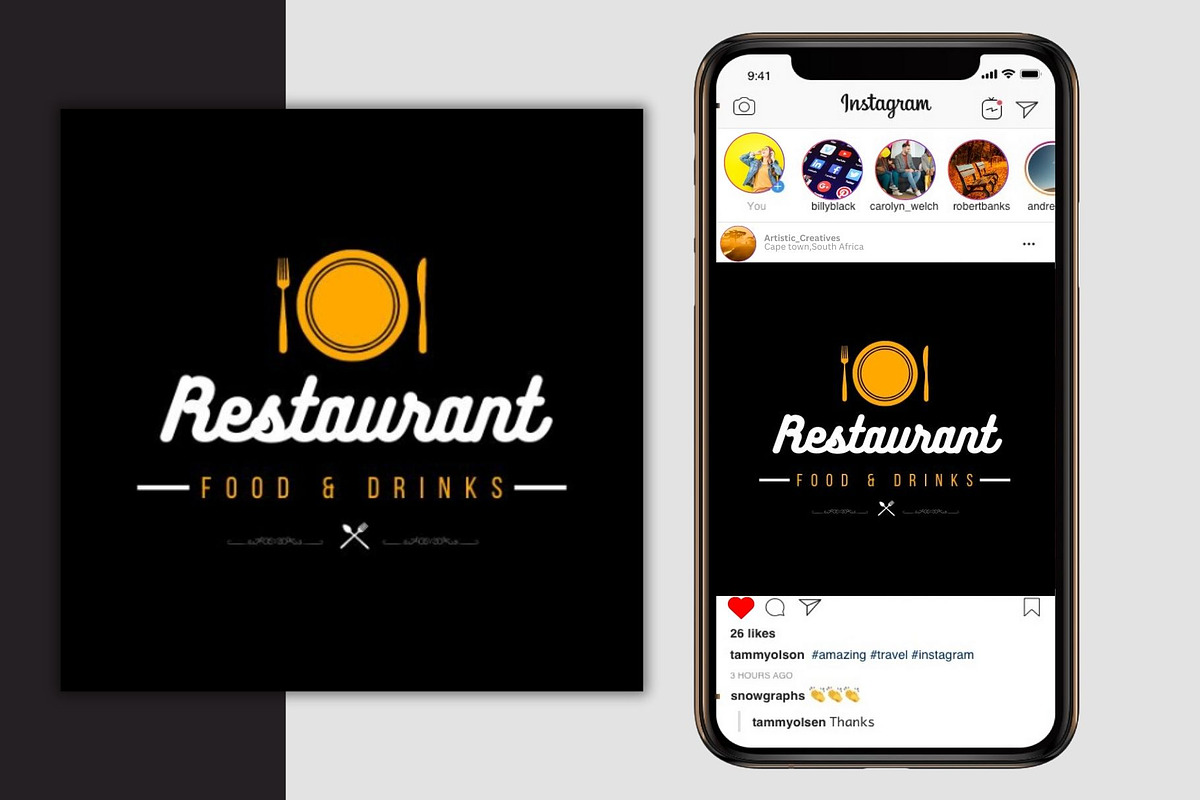 Delicious Restaurant Logo Design, a Branding & Logo Template by Mishek Munene (Photo 3 of 9)