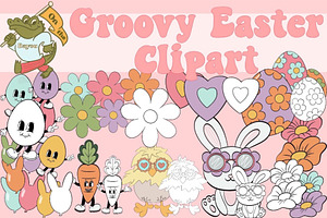 Groovy Easter Clipart