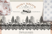 Snowy Winter - vintage illustrations, a Seasonal Illustration by Pamyatka Shop (Thumbnail 14 of 17)