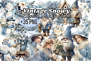 Vintage Snowy Clipart Sublimation, an Object Illustration by Digital Xpress (Thumbnail 1 of 4)
