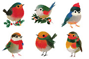 Christmas Robin Clipart, an Illustration by Designworld (Thumbnail 3 of 5)
