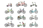 Big set of twelve different bicycles, a Healthcare Illustration by WINS Doodle shop (Thumbnail 2 of 17)