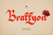 Braffyon | Blackletter Typeface, a Blackletter Font by Denustudios (Thumbnail 1 of 12)