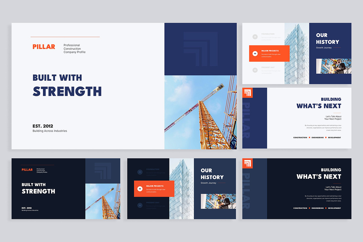 Construction Profile Google Slides, a Presentation Template by New Coral Design (Photo 8 of 10)