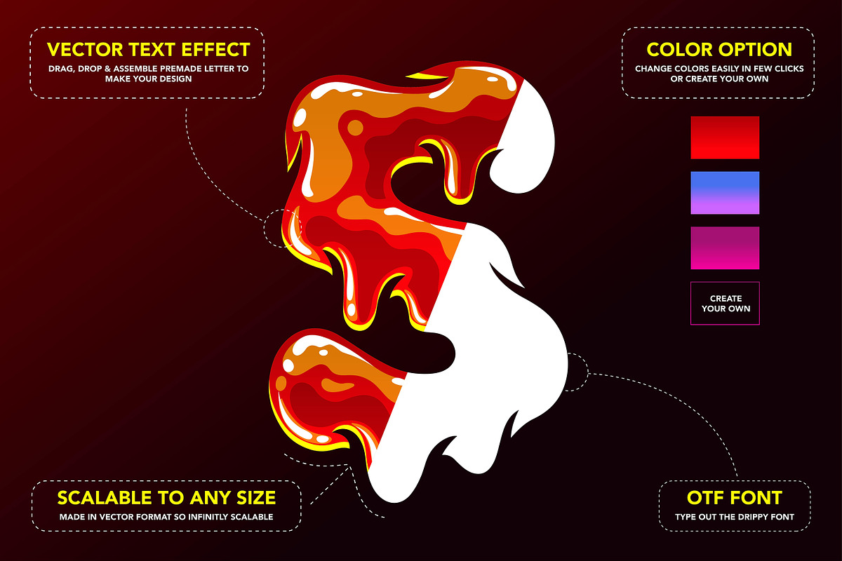 Drippy Lettering Builder + Font, a Font by Tharros (Photo 8 of 11)