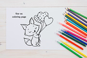 Valentine Animals Clipart Line Art, an Animal Illustration by ArtGiftsStudio (Thumbnail 4 of 5)