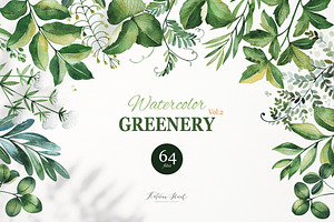 Watercolor Greenery.Vol.2