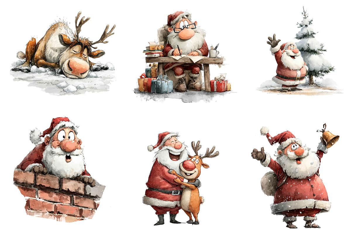 Funny Christmas Reindeer, an Illustration by CreationArt (Photo 4 of 5)