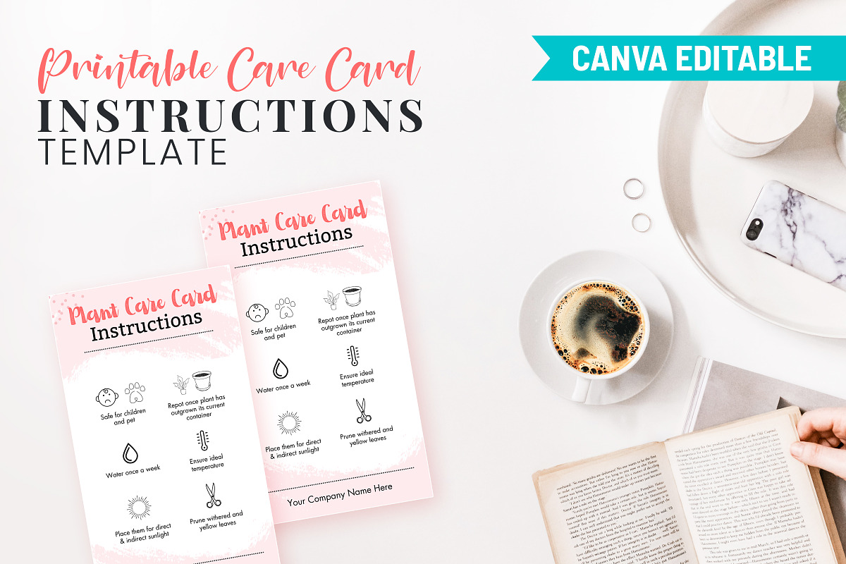 Plant Care Card Template, a Templates & Theme by Snapybiz (Photo 9 of 10)