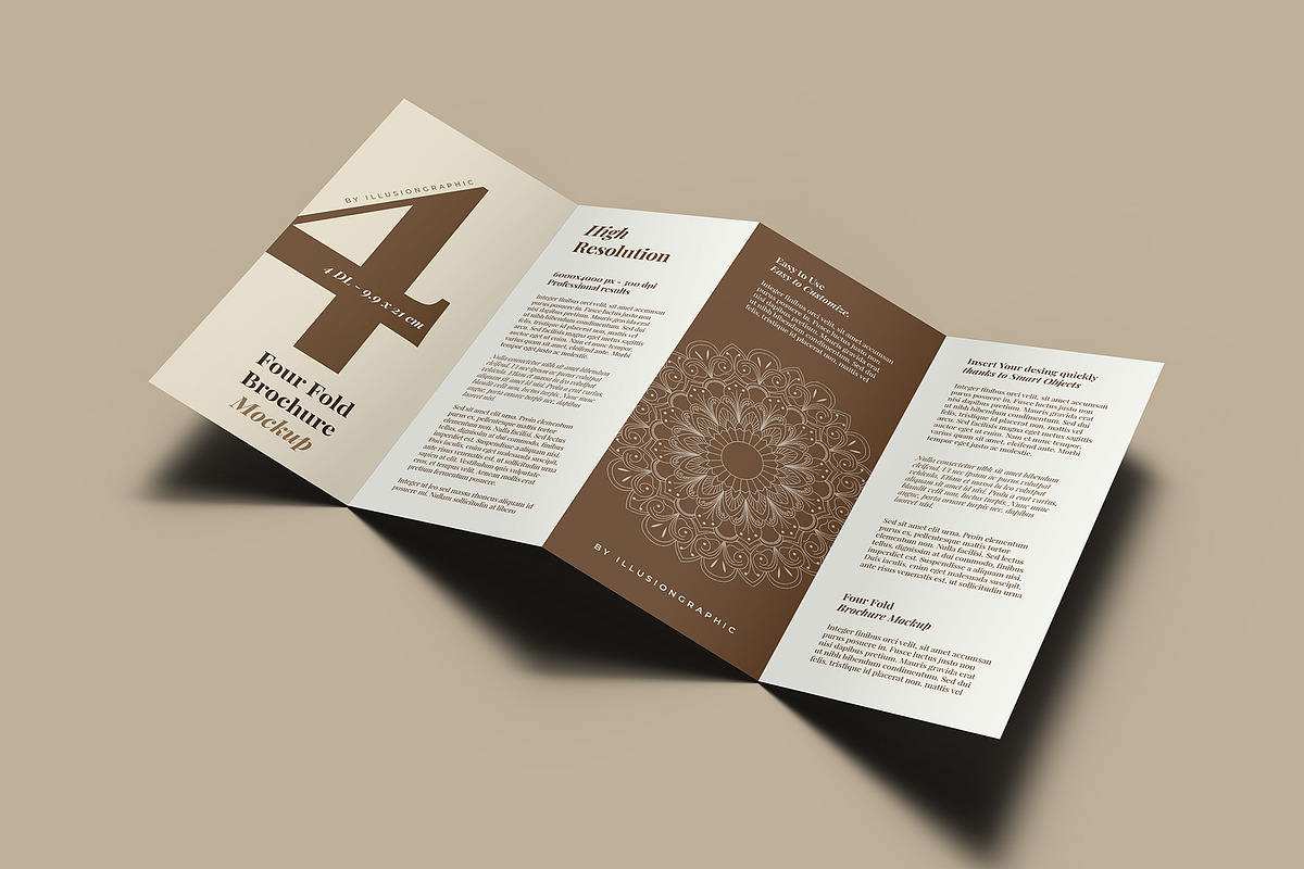 4 Fold DL Brochure Mockup - 8 Views, an Advertising Mockup by Illusiongraphic (Photo 3 of 20)