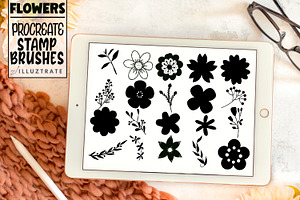 Flowers Procreate Stamp Brush Set