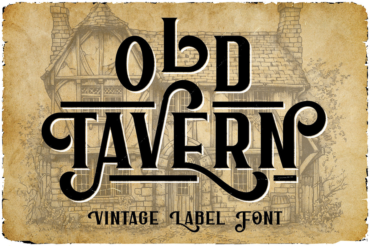 Old Tavern Vintage Label Font, a Serif Font by JumboDesign (Photo 1 of 6)
