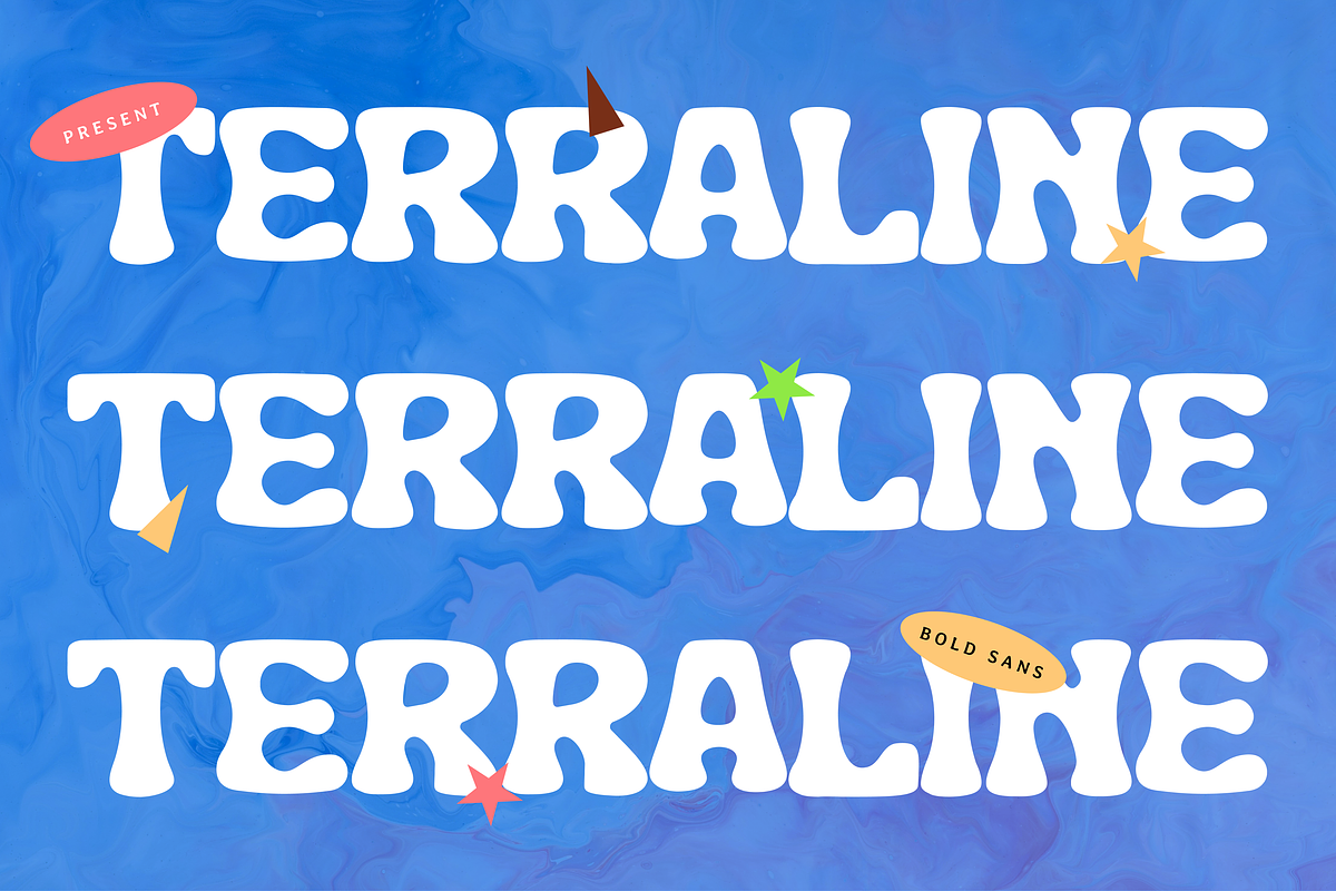 Terraline – Bubbly Display Font, a Font by Studio Moara (Photo 1 of 8)