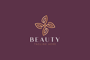 Logo Beauty Natural Swirl Leaf, a Branding & Logo Template by Signatoro