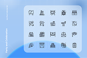 Party and Celebration Icon Set, an Outline Icon by Nathaya Studio (Thumbnail 2 of 2)