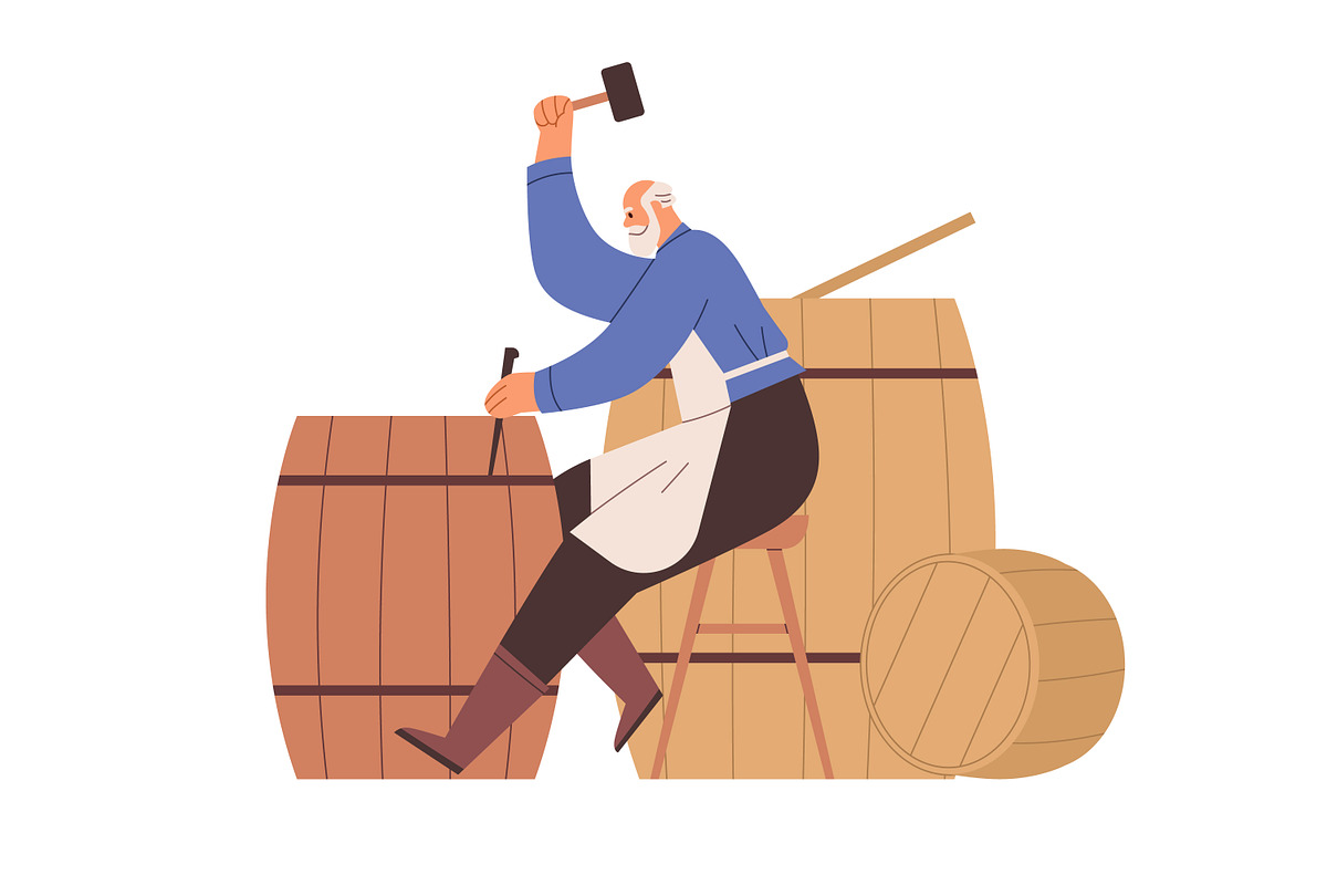 Daily life of medieval people set, a Person Illustration by Good Studio (Photo 7 of 11)