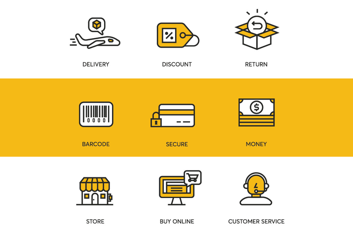 48 Shopping & E-Commerce Icons, an Outline Icon by kucingklawu (Photo 3 of 7)