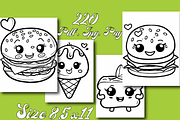 Cute Kawaii Food Coloring Book, an Animal Illustration by Design Zone (Thumbnail 4 of 7)