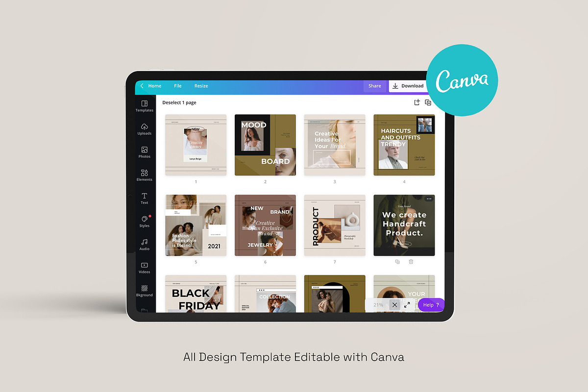 Brand Social Media Pack Canva Bundle, a Social Media Template by Dirtytemp Studio (Photo 2 of 44)