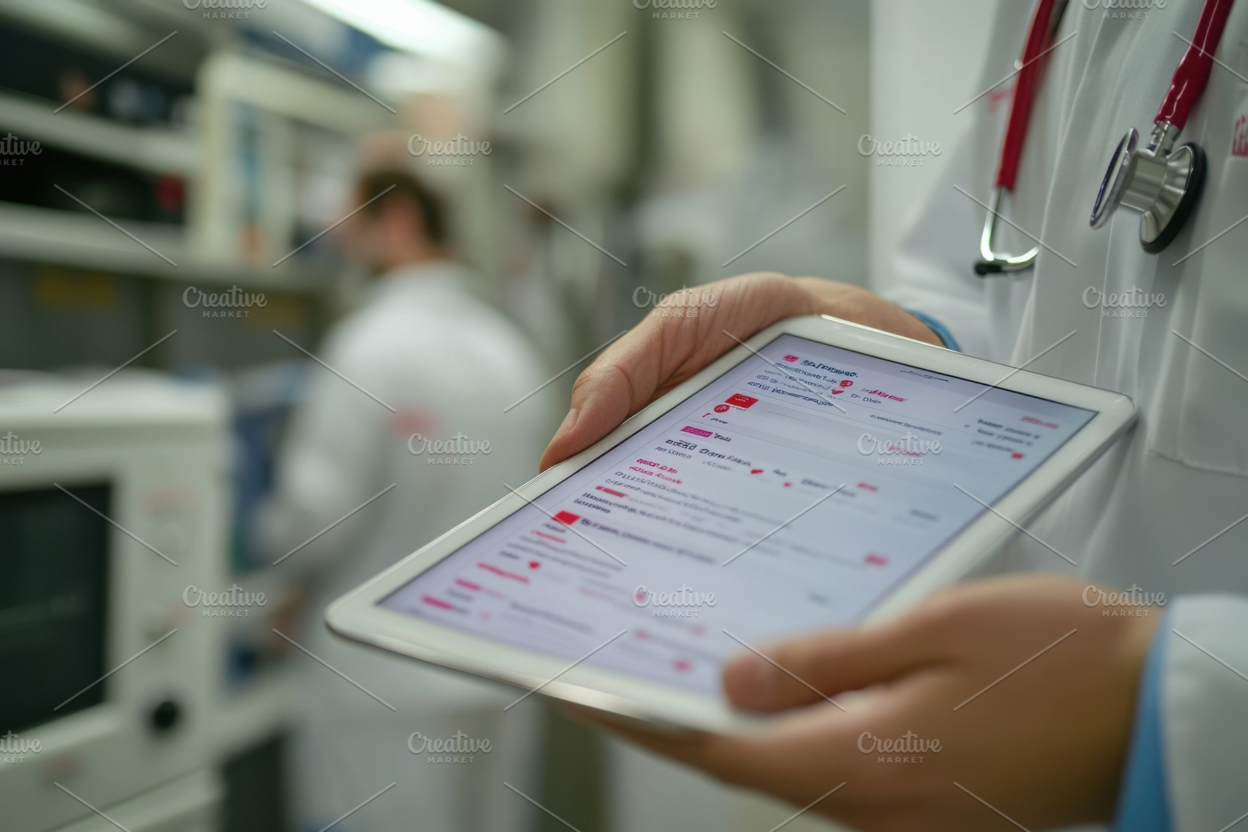 Doctor reviewing patient data on tab, a Health & Medical Photo by Pixeness Studio