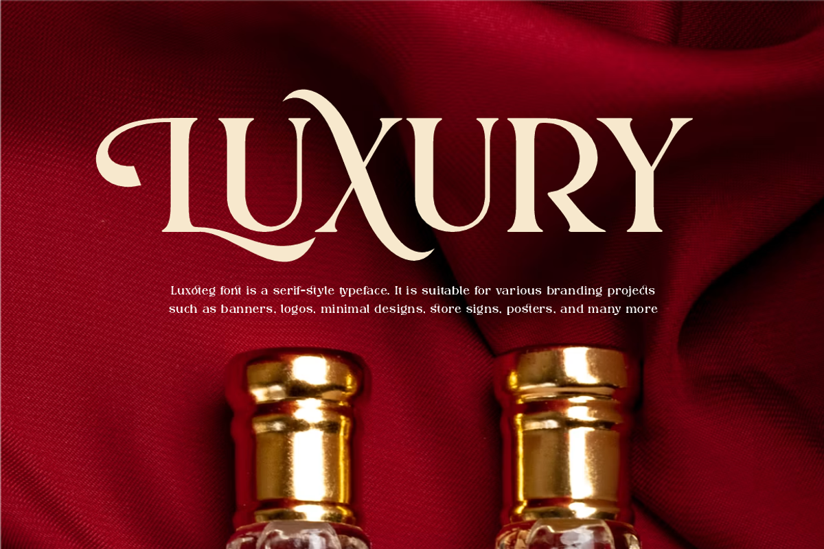Luxoteg - Luxury Perfume Font, a Serif Font by QR Design Studio (Photo 2 of 15)