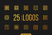 100 Linear Geometric Logos. Bundle, a Branding & Logo Template by le-genda (Thumbnail 12 of 12)
