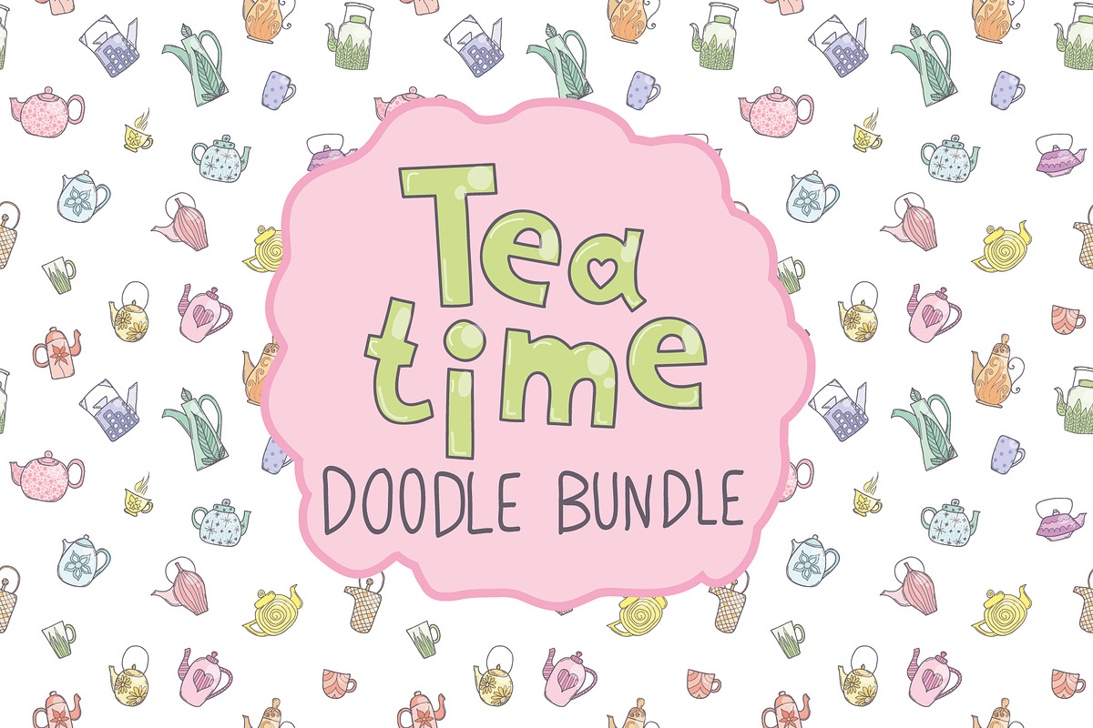 Tea time doodle bundle., a Pattern Graphic by altanaka (Photo 1 of 3)