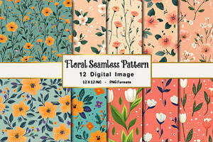Floral Seamless Pattern Bundle, an Illustration by OK Design