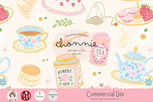 Afternoon Tea Seamless Pattern