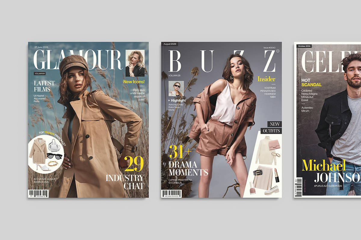 Magazine Cover Template Set, a Magazine Template by BrandPacks (Photo 4 of 8)