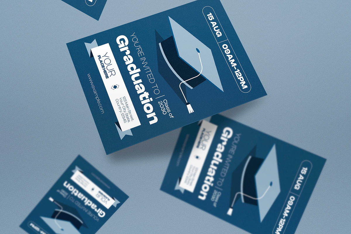 Minimalist Graduation Invitation, a Card Template by graphicook (Photo 2 of 3)