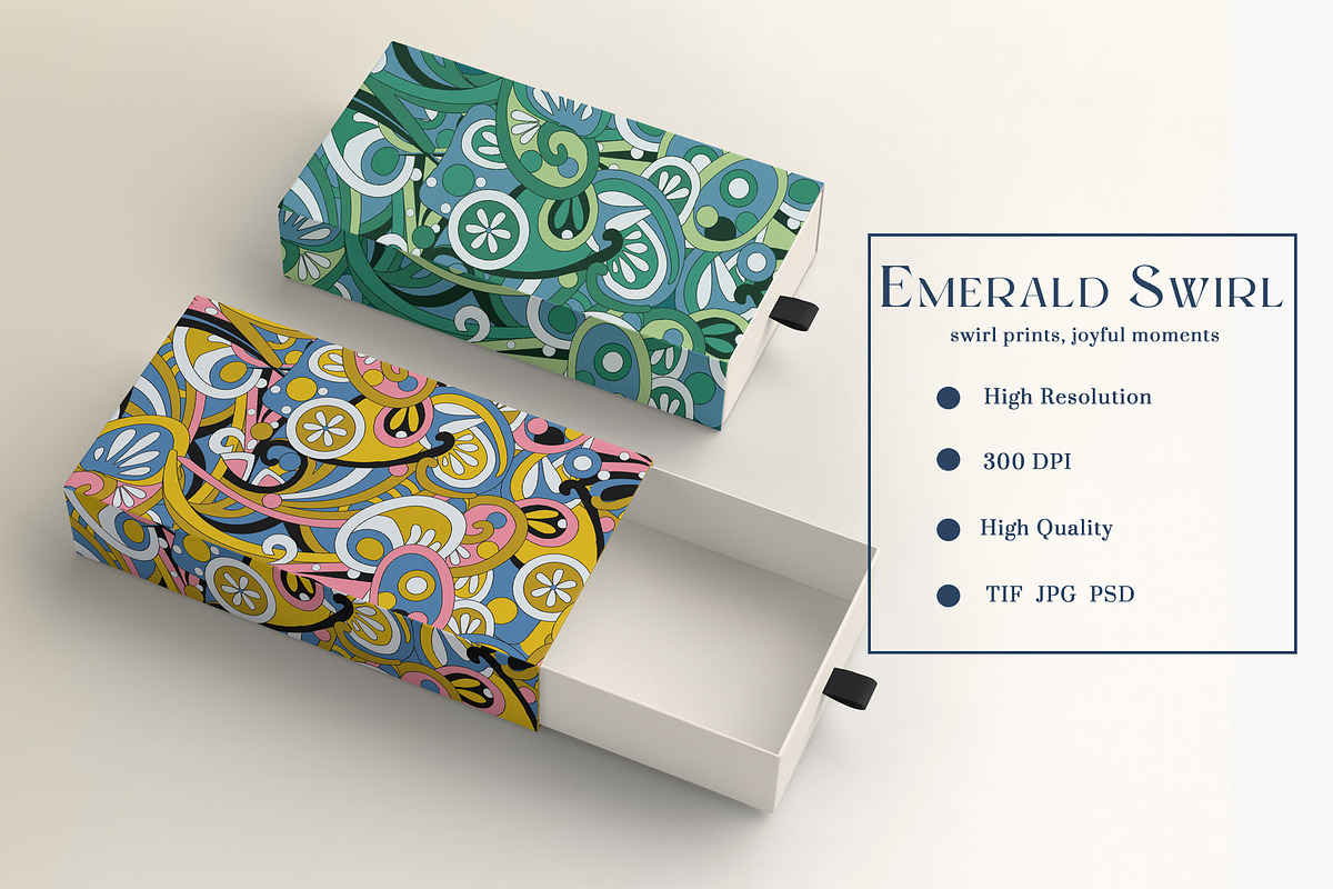 Emerald Swirl Prints & Patterns, a Pattern Graphic by GND ART STUDIO (Photo 6 of 8)