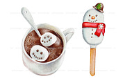 Watercolor christmas sweets clipart, a Decorative Illustration by ArtfulStudio (Thumbnail 6 of 10)