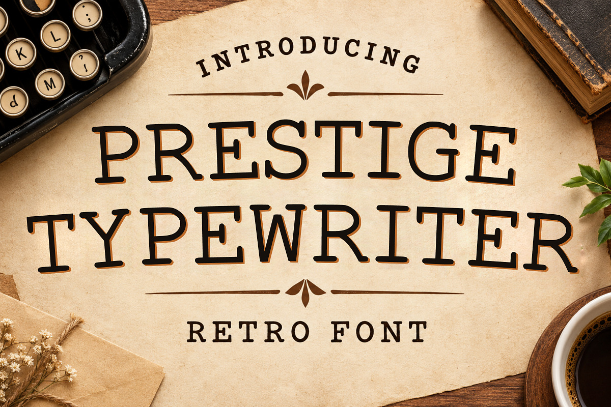 Prestige Typewriter - Vintage Font, a Slab Serif Font by Limited.studio (Photo 1 of 5)