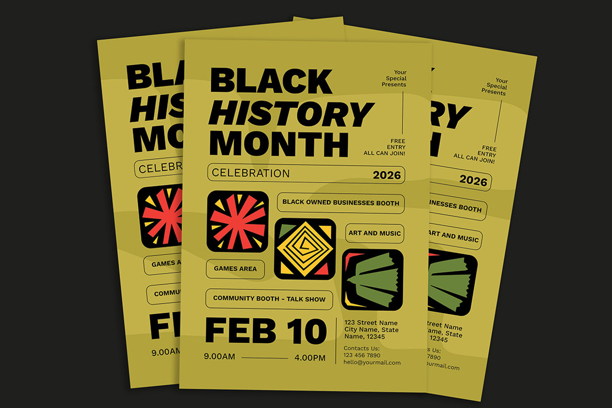 Black History Month Event Flyer, a Flyer Template by Gumico Studio. (Photo 2 of 3)