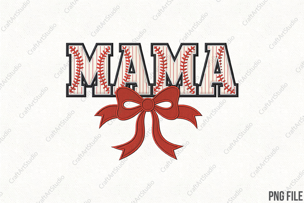 Faux Yarn Baseball Mama Coquette PNG, an Illustration by CraftArtStudio (Photo 1 of 4)