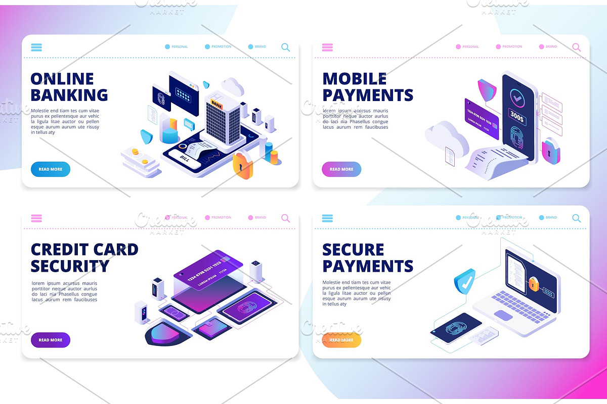 Online banking landing page. Mobile, a Background Graphic by Valerie Bodnar