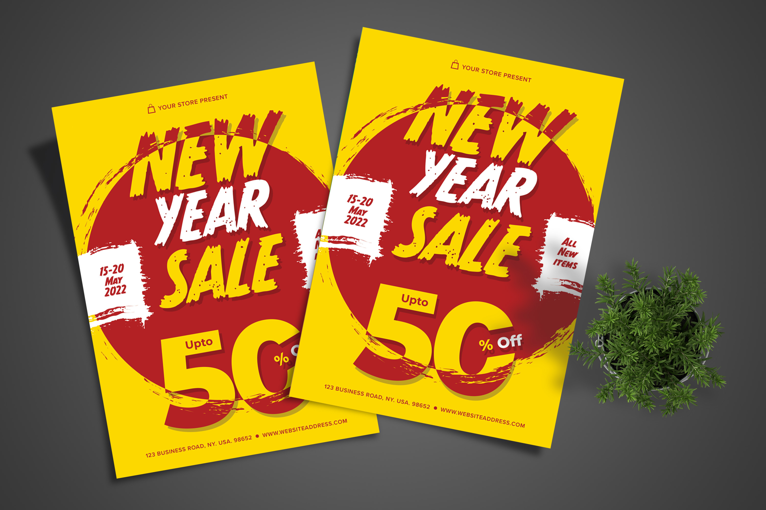 New Year Sale Flyer by Boostock  Creative Market