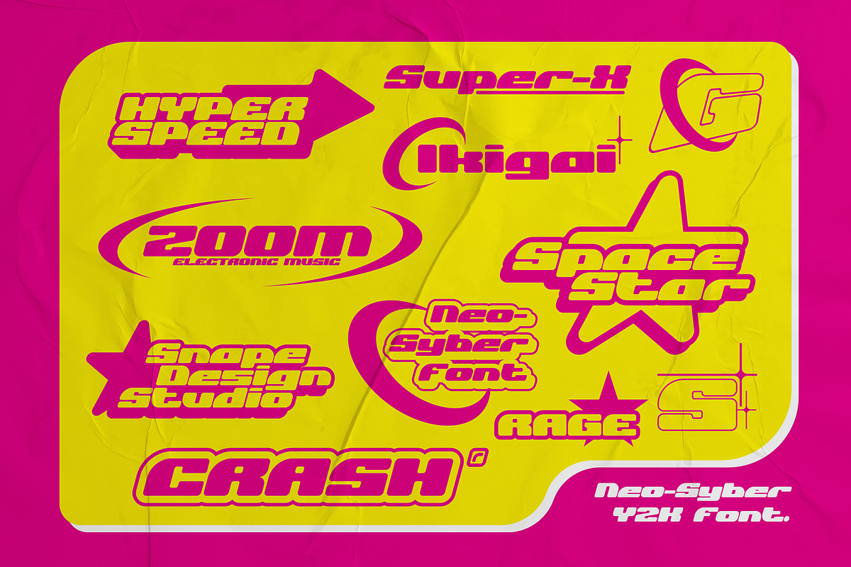 Neo-Syber - Y2K Font, a Font by Snape Design Studio (Photo 4 of 5)