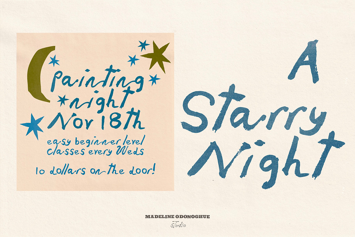 Paloma Hand Painted Font, a Handwritten Font by Madeline ODonoghue Design (Photo 6 of 14)